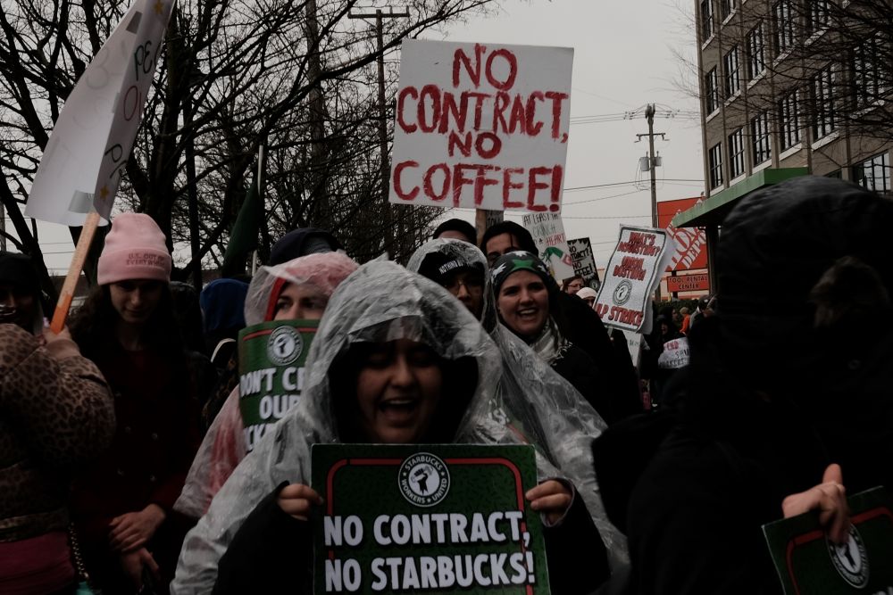 Starbucks Baristas Take Strike to Company’s Seattle HQ as Labor and Political Support Expands