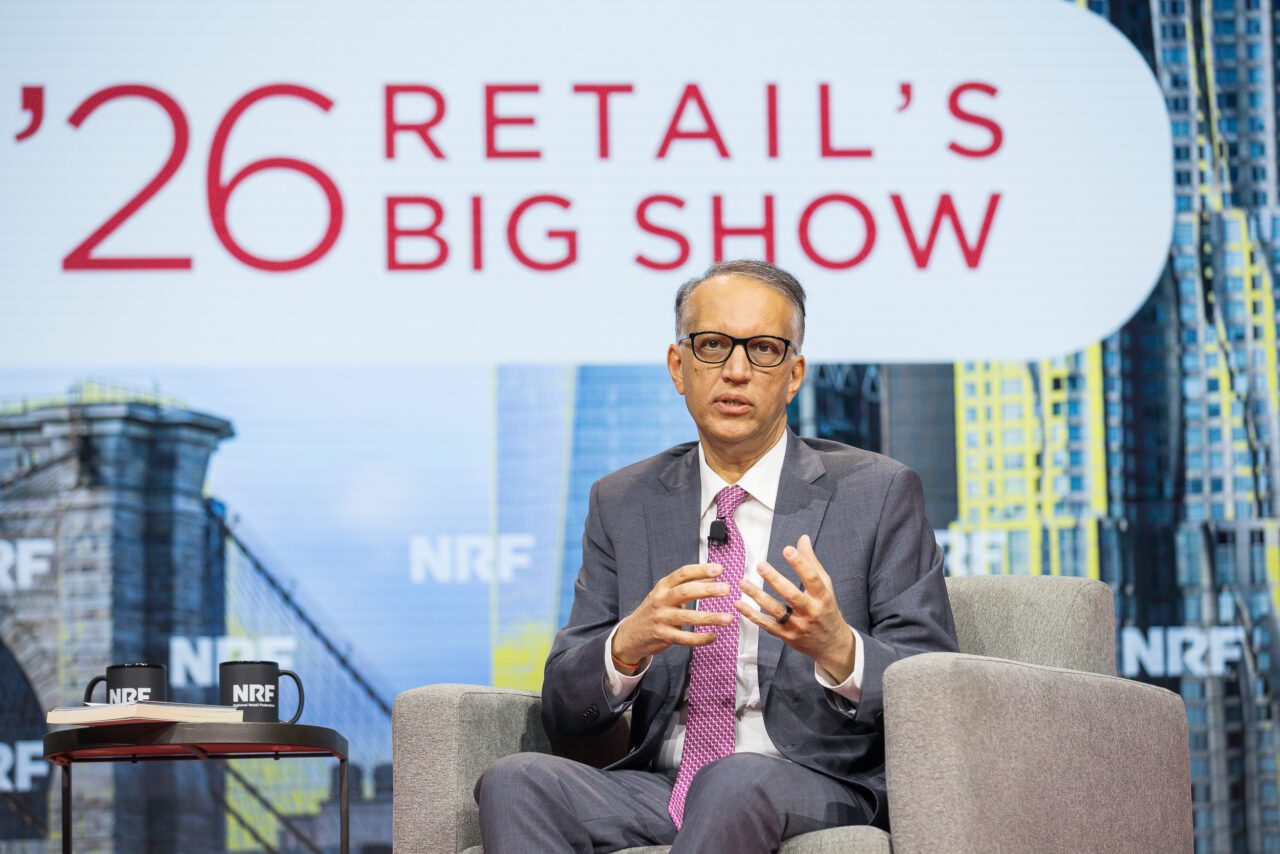 Vipul Chawla, Group CEO of FairPrice Group, during a keynote address at the NRF Big Show earlier this month.