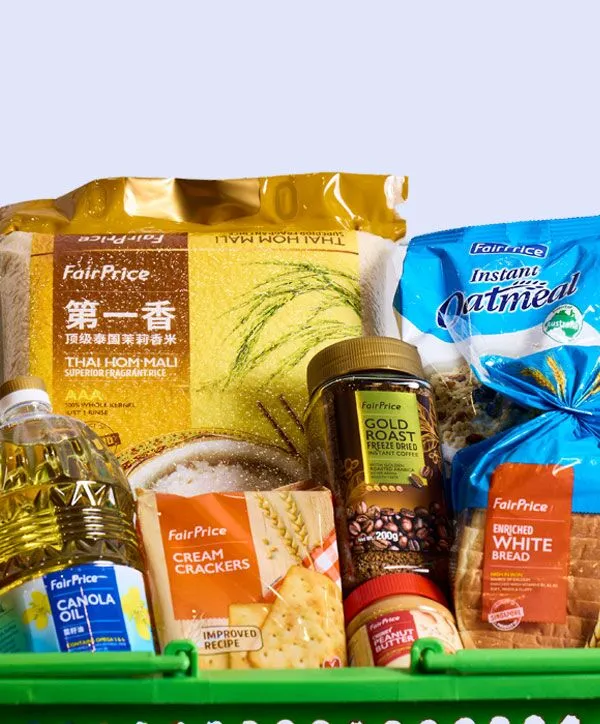 FairPrice private label brands compete head to head with the nationals.