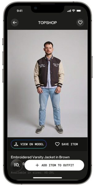 Attendees could virtually try on items from the runway in the event app during the show.