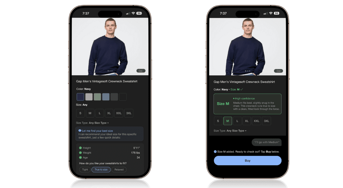 Gap is launching checkout on Google Gemini and new agentic fit guidance.