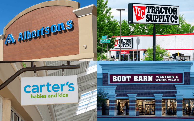Albertsons Boot Barn Tractor Supply Carters