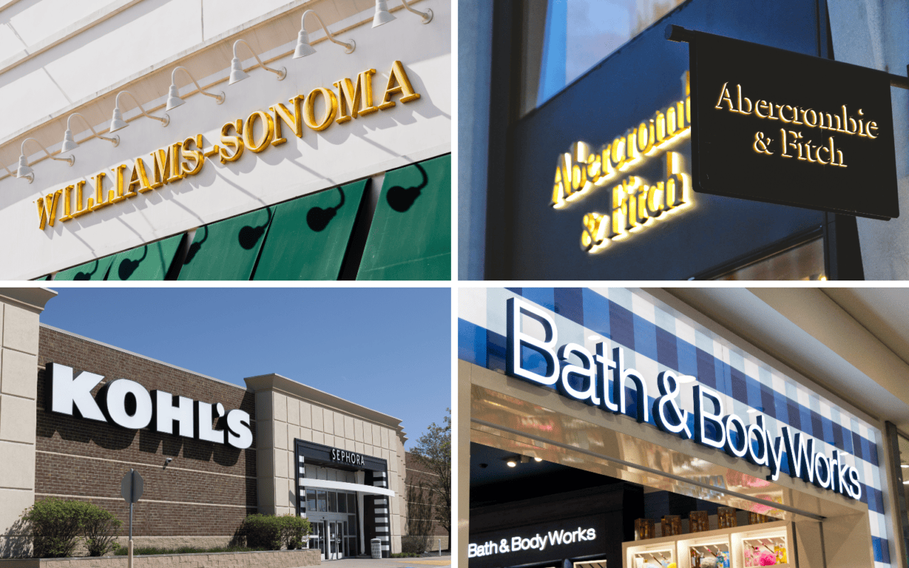 Williams-Sonoma, Bath & Body Works, Abercrombie & Fitch and Kohl’s All Raise Ful...