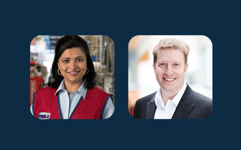 Neelima V. Sharma, SVP, Omnichannel and Ecommerce Technology, Lowe’s and Aaron Cheris, Partner and Global Head of Retail, Bain & Company. Photos: Lowe's, Bain & Company.